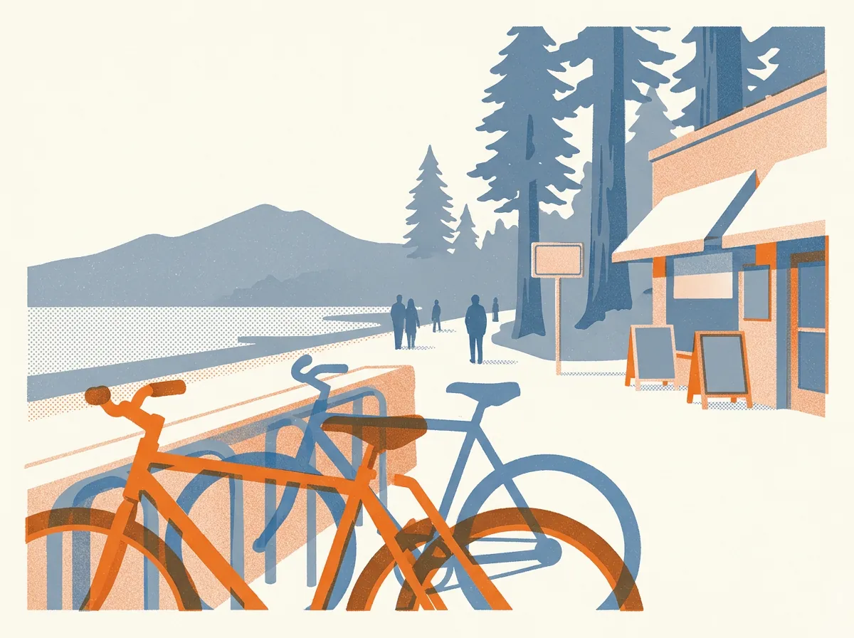 Illustration of bike rentals and tours in Mill Valley